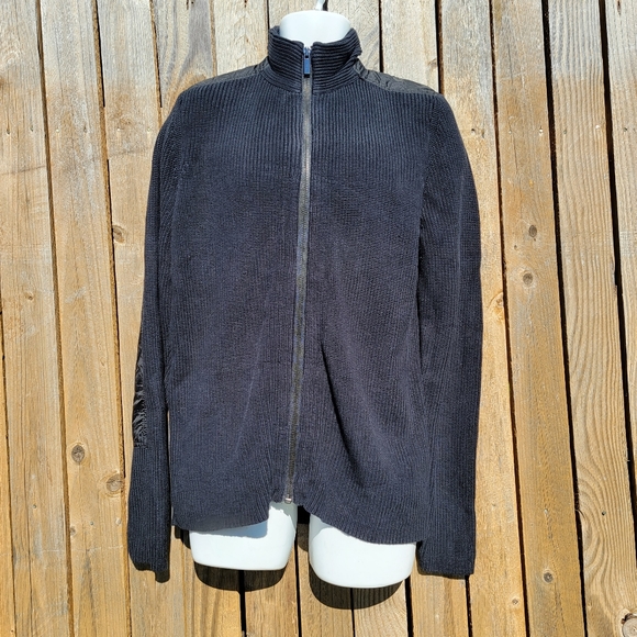 Kenneth Cole New York Black Men's Full Zip Knit Sweater Jacket M Medium - Picture 3 of 16